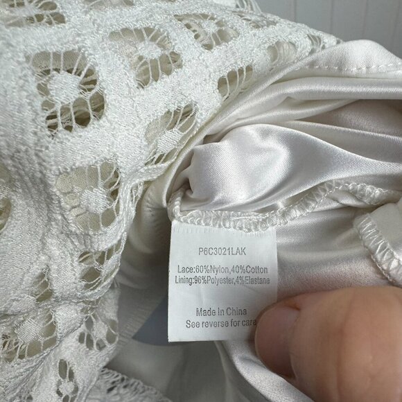 Parker Tulum Cambo White Lace Dress Halter, Midi, Asymmetrical I10 - Picture 10 of 11